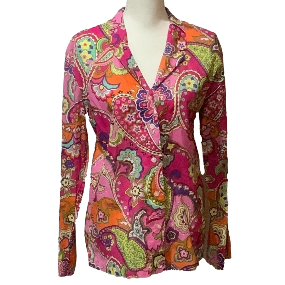 Vera Bradley Floral Paisley Top Size Small - EUC